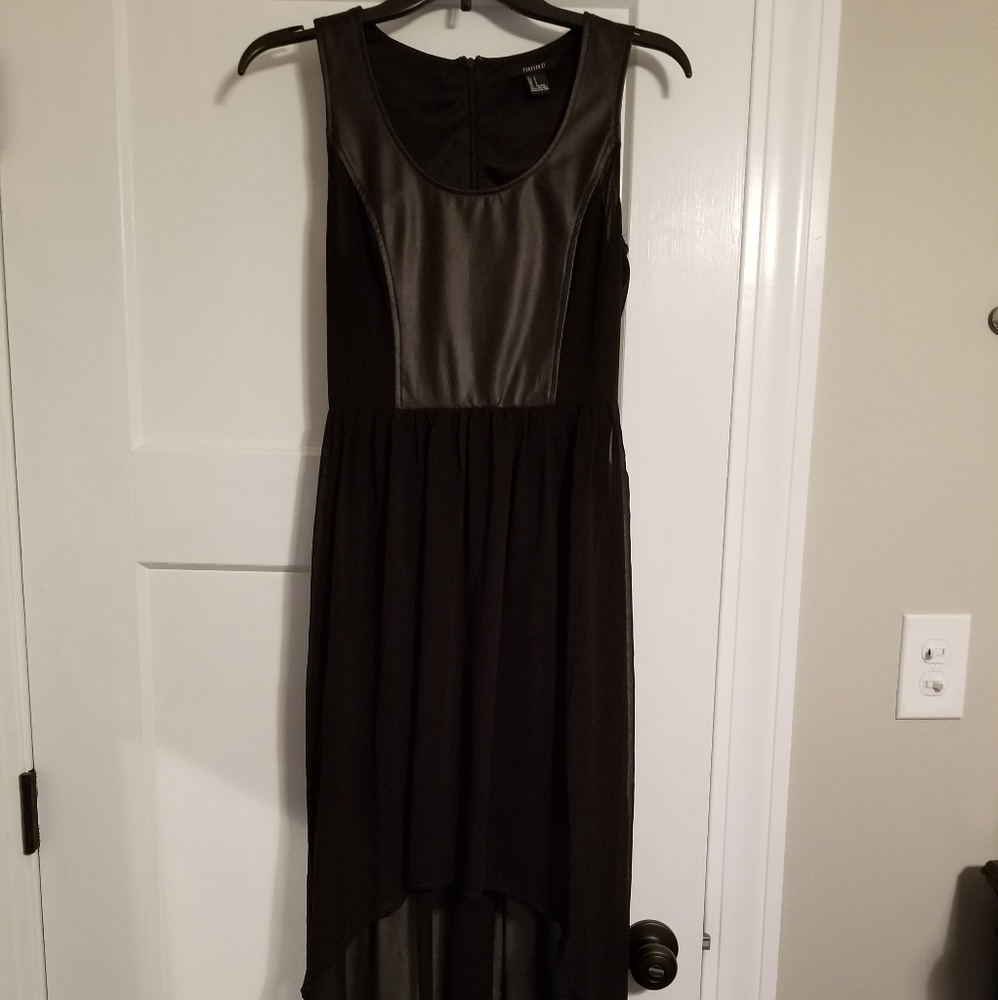 Faux leather High-low Dress